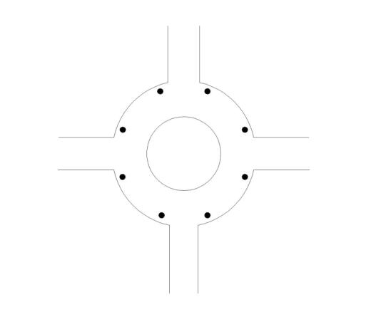 环形交叉路口内射麻豆少妇AV网路灯灯具设置示意图