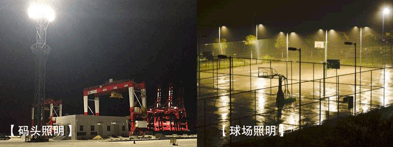 LED企鹅防眩泛光灯应用于篮球场和码头麻豆电影网站照明效果