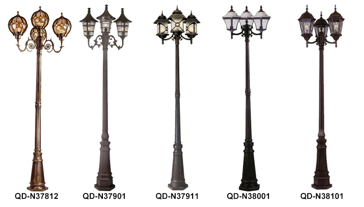 麻豆电影在线观看照明压铸铝三头庭院灯系列款式精选图片大全