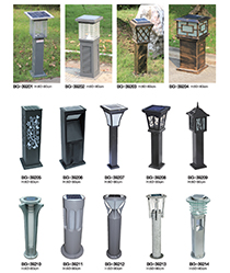 铝材方柱形LED太阳能草坪灯