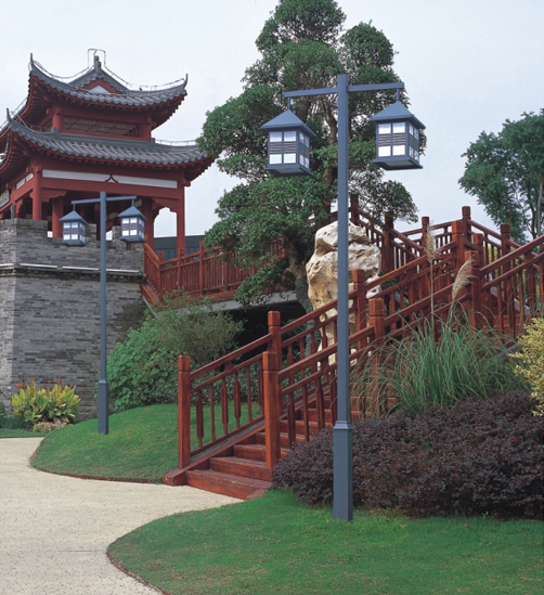 麻豆电影在线观看照明方柱古典双头特色仿古庭院灯图片