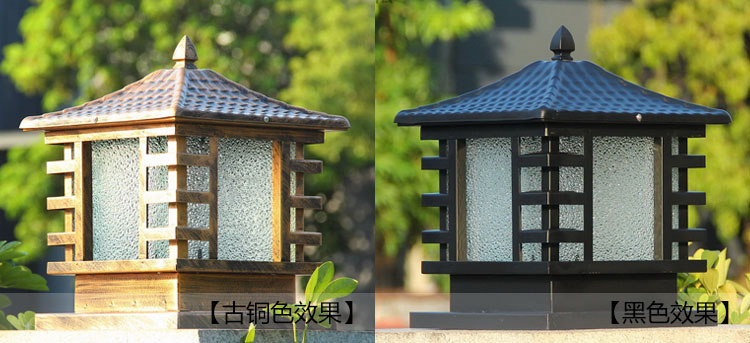 东莞麻豆电影在线观看照明(QDZTD-008)户外围墙墙头方形柱头灯古铜色、黑色效果