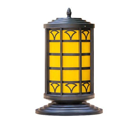 户外圆柱仿云石柱头灯