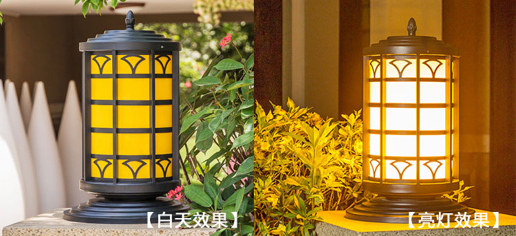 麻豆电影在线观看照明(QDZTD-009)户外圆柱仿云石柱头灯亮灯效果