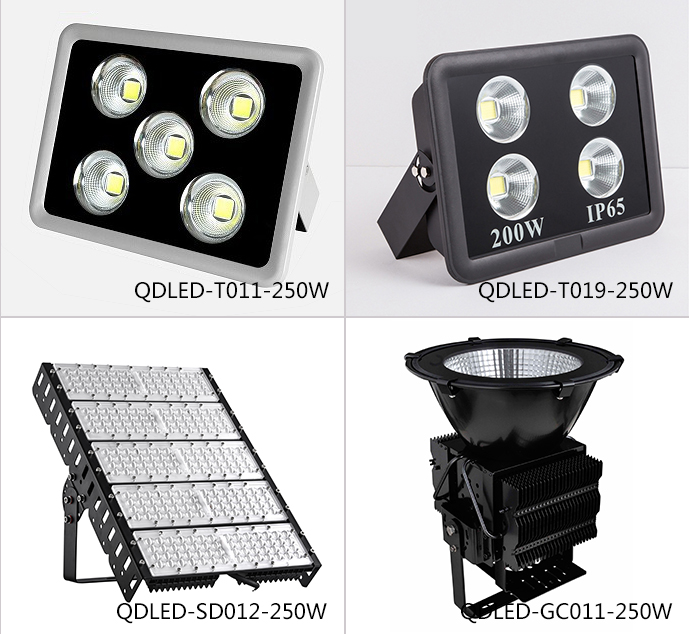 广场麻豆电影网站上装大功率LED投光灯250W图片样式