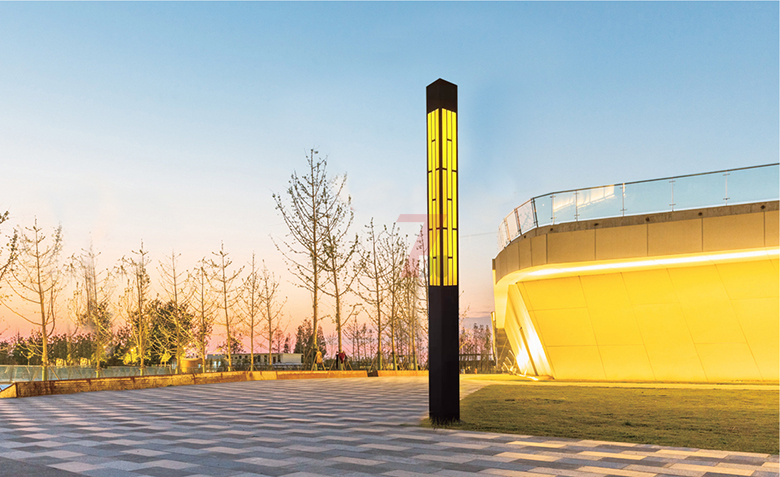 现代园林方形仿云石久久久永久久久人妻精品麻豆柱安装实拍效果