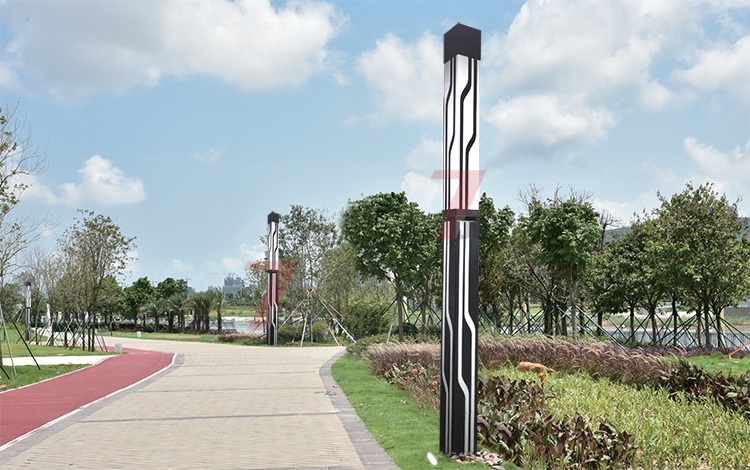 (QDJGDZ-013)3米园林现代简约LED久久久永久久久人妻精品麻豆柱公园安装效果图