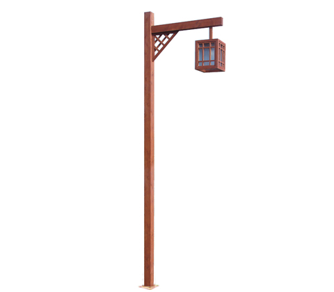 3-5米仿古木纹漆单头庭院灯