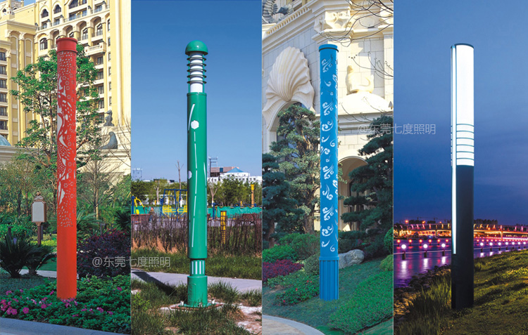 3米-5米公园圆柱形久久久永久久久人妻精品麻豆柱镂空+带装饰条实物效果