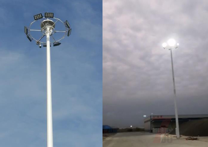 港口物流园区18米8火升降式麻豆电影网站亮灯效果