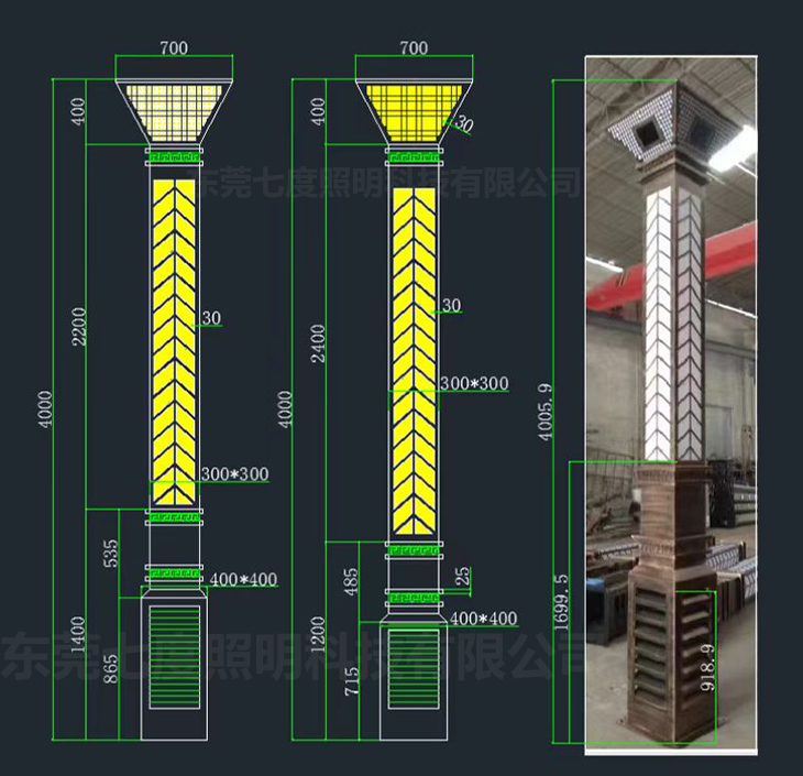 (QDJGDZ-033)广场4米方形中式特色久久久永久久久人妻精品麻豆柱定制生产图纸